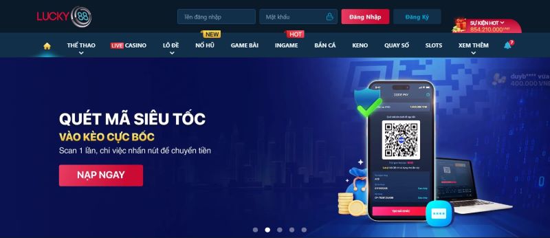 Giao dịch nạp – rút nhanh chóng, tiện lợi